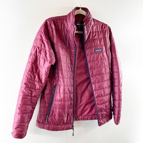 Patagonia Full Zip Nano Puff Puffer Jacket Coat Maroon Red Small - Picture 8 of 8